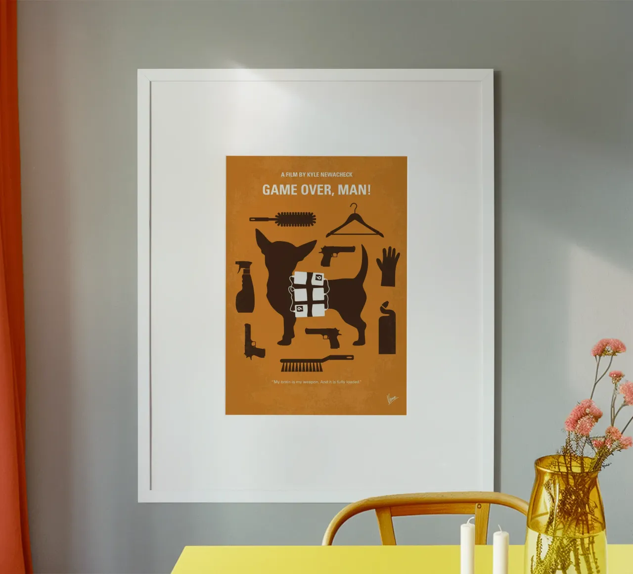 No1241 My Game Over Man minimal movie poster carta hahnemühle da Chungkong
