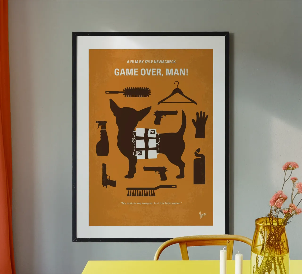 No1241 My Game Over Man minimal movie poster carta hahnemühle da Chungkong