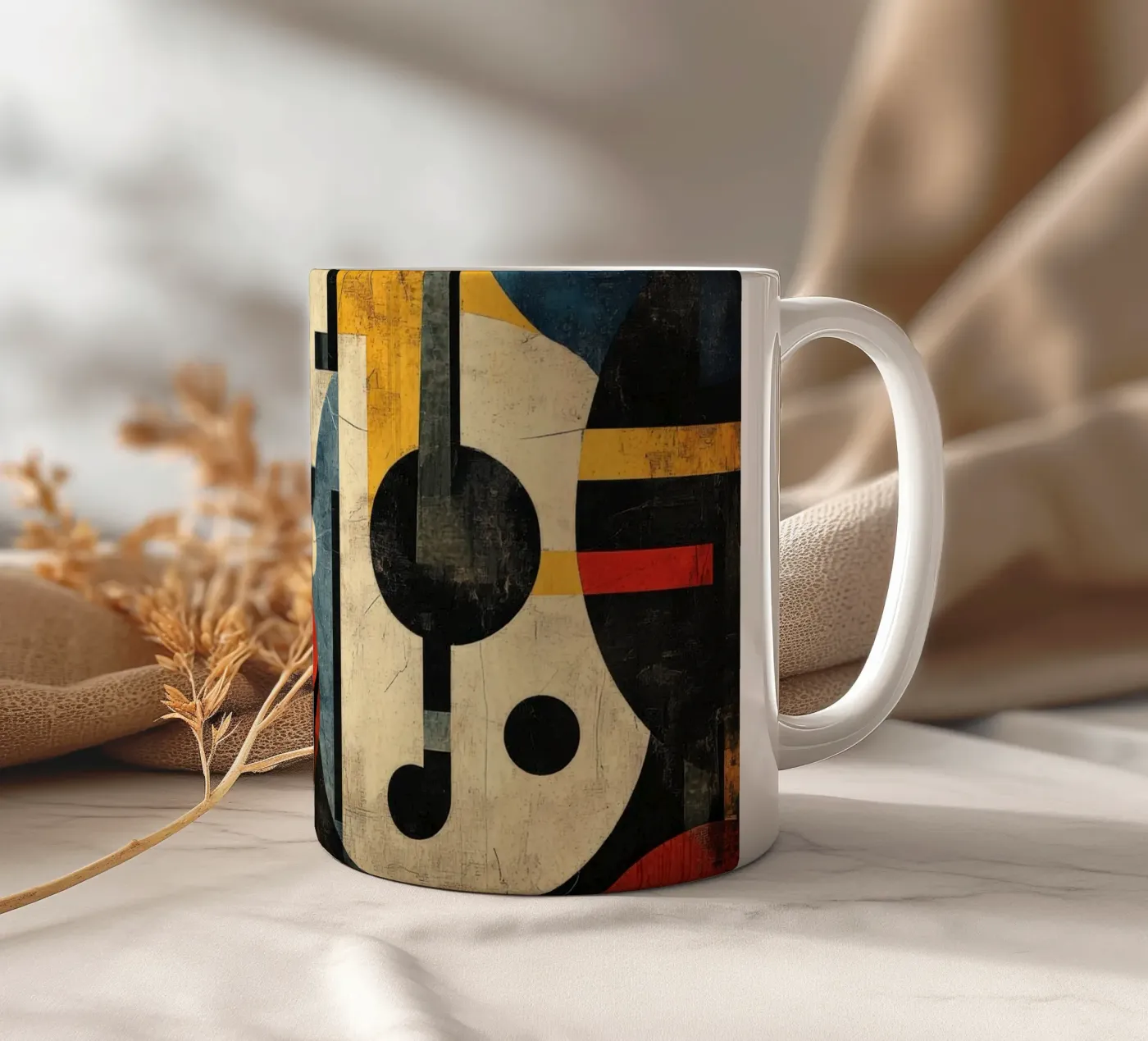 Strings ceramic mug by Art Unleashed