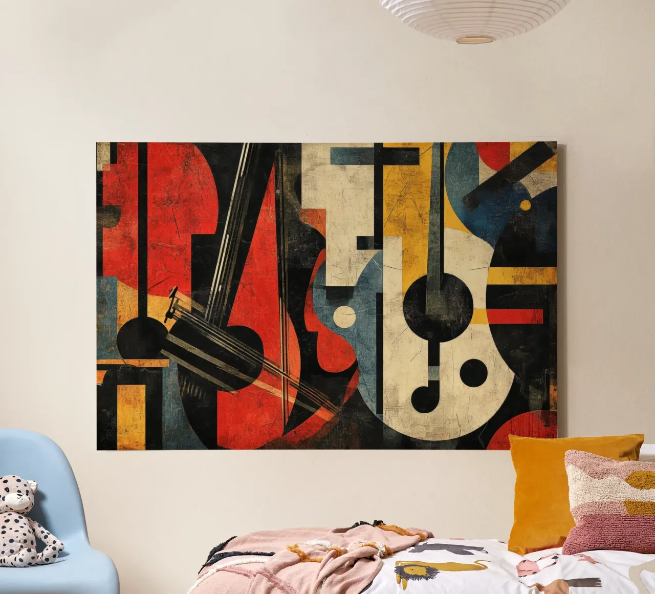 Strings tela con Cornice a cassetta da Art Unleashed