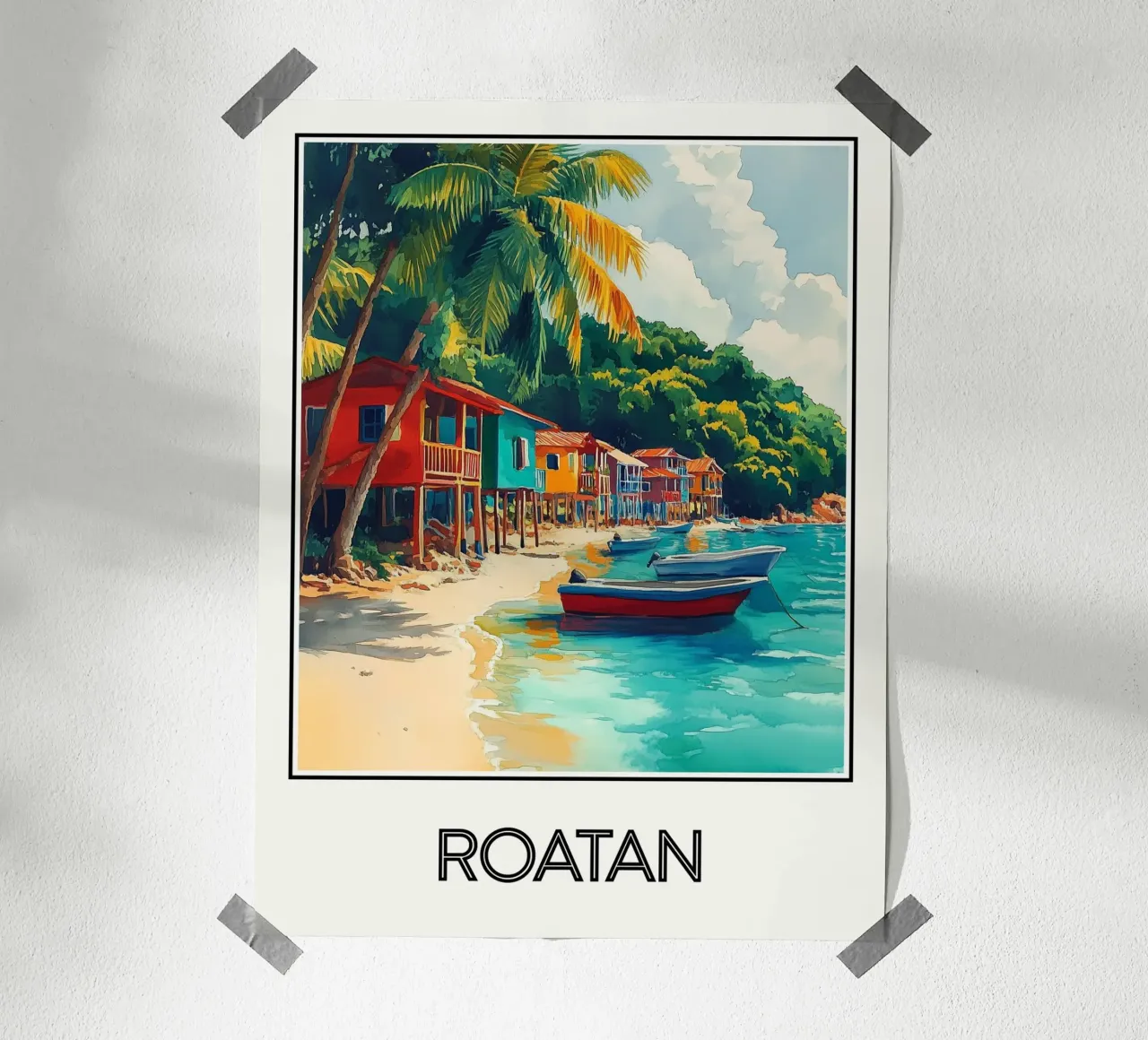 Roatán poster con telaio in plastica da Frame the World