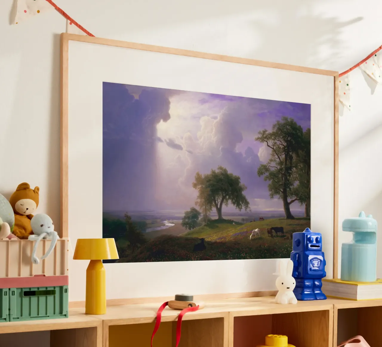 Albert Bierstadt - Primavera in California (1875) poster con telaio in legno da Timeless Artworks