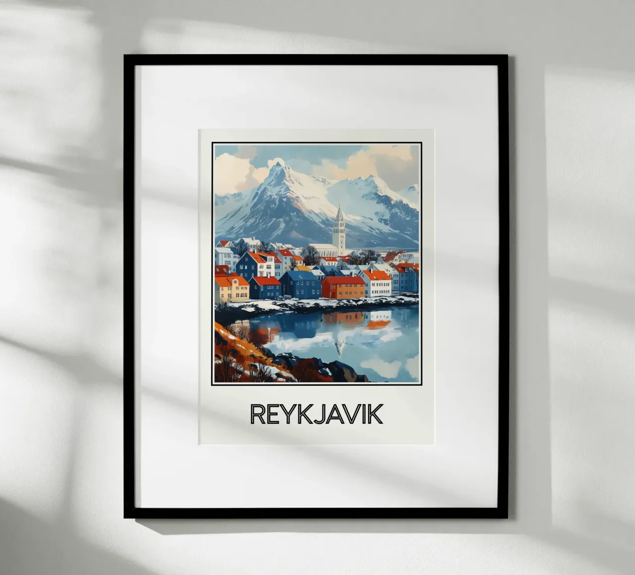 Reykjavik poster con telaio in plastica da Frame the World
