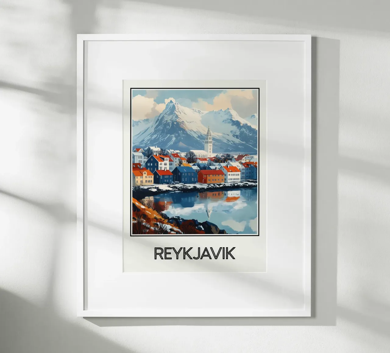 Reykjavik poster con telaio in plastica da Frame the World