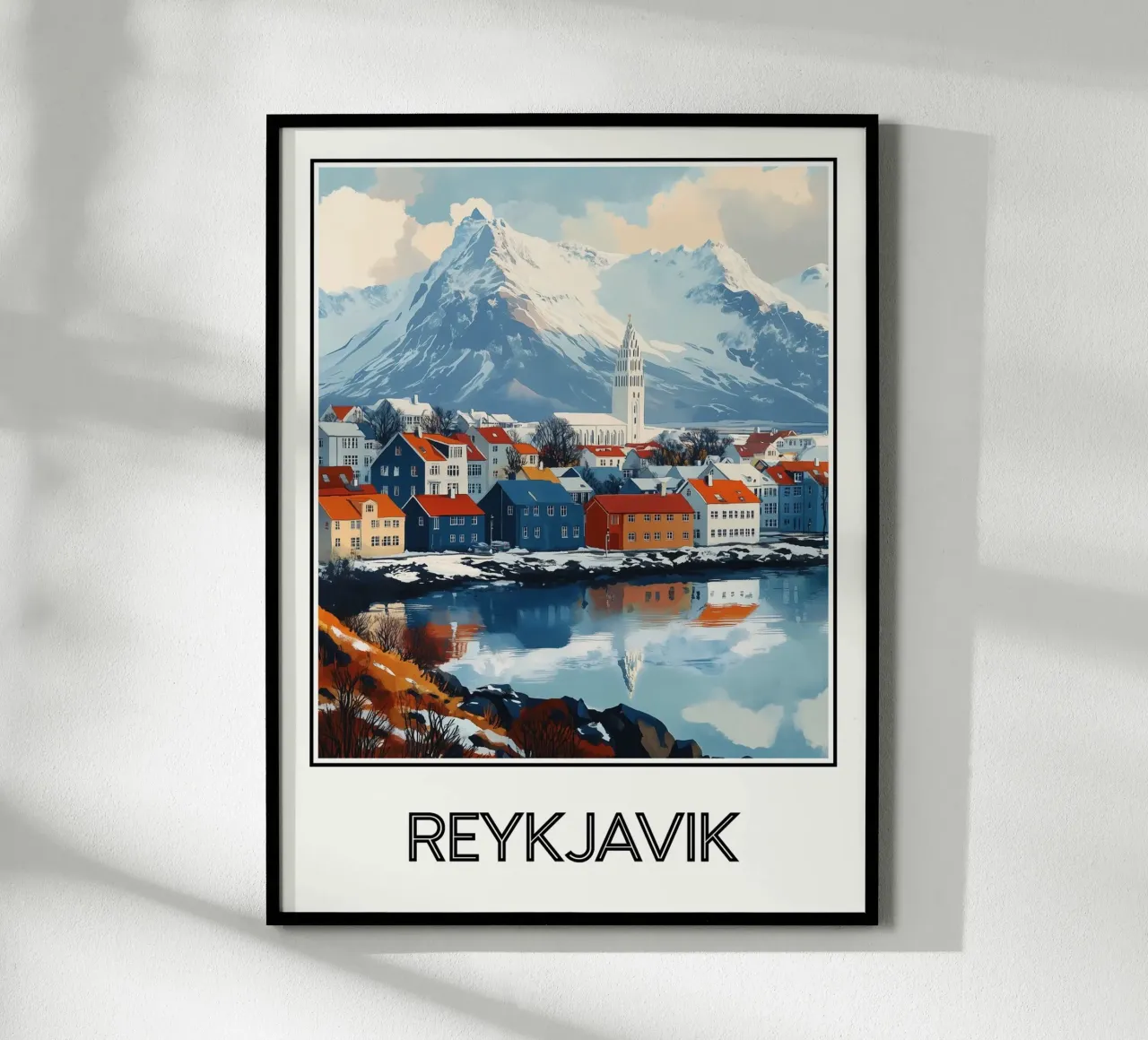 Reykjavik poster con telaio in plastica da Frame the World