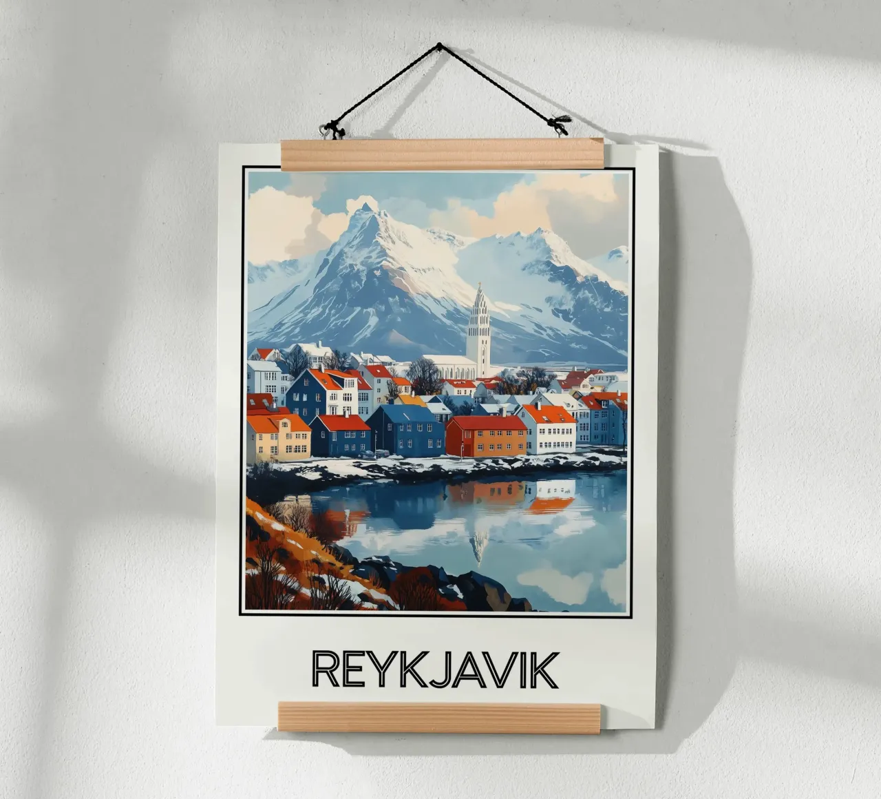 Reykjavik poster con telaio in plastica da Frame the World