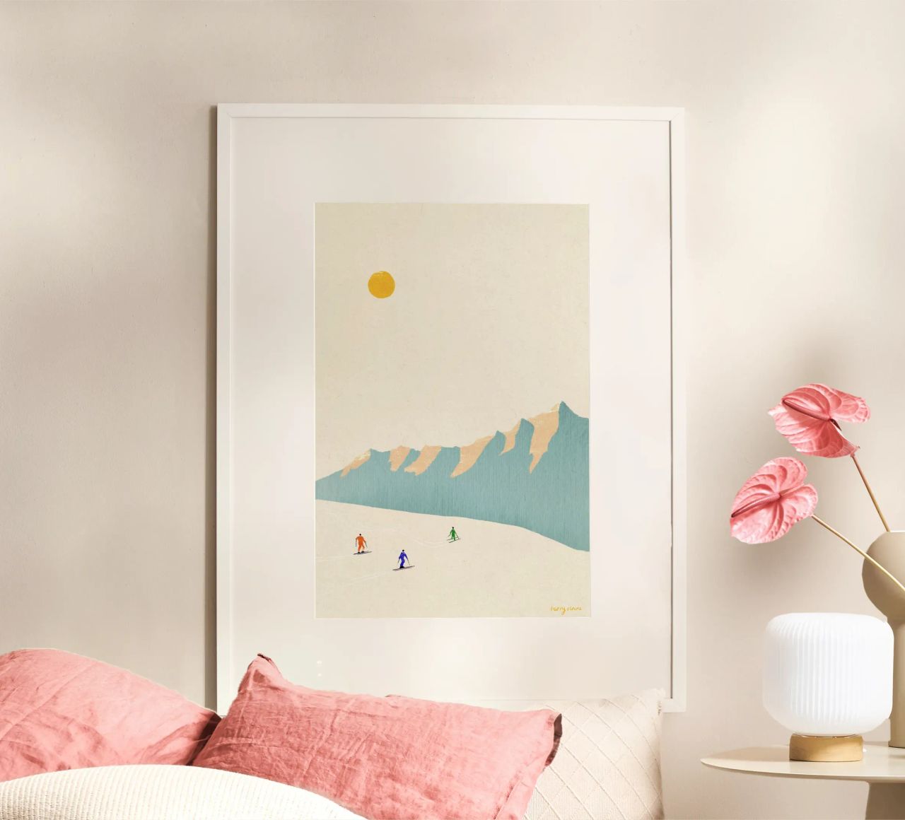 Des skieurs heureux poster de Henry Rivers