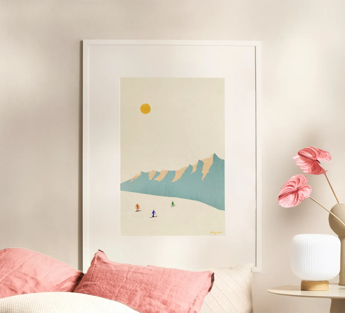 Sciatori felici poster da Long Way Home