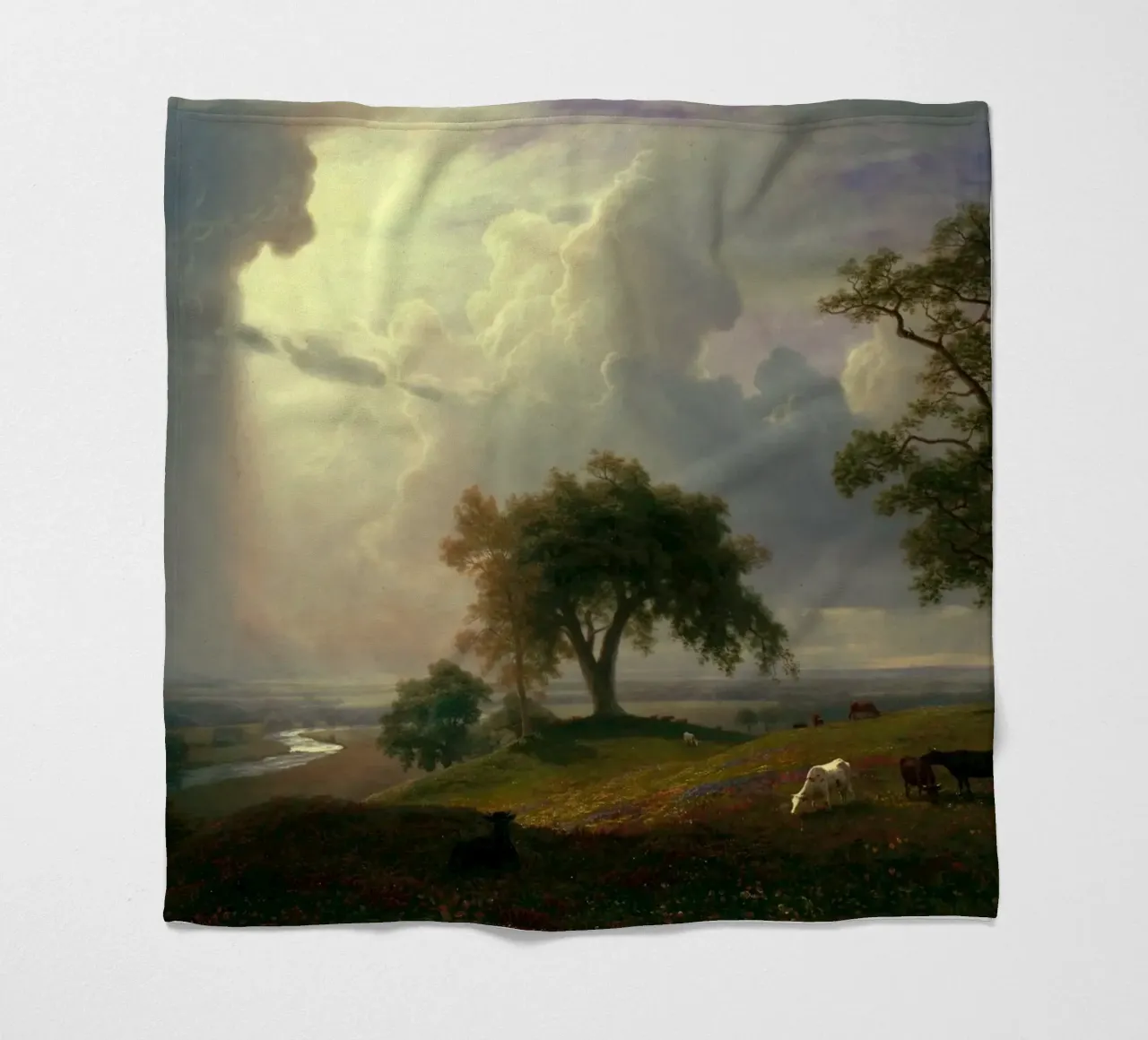 Albert Bierstadt - California Spring fleece blanket by Timeless Artworks