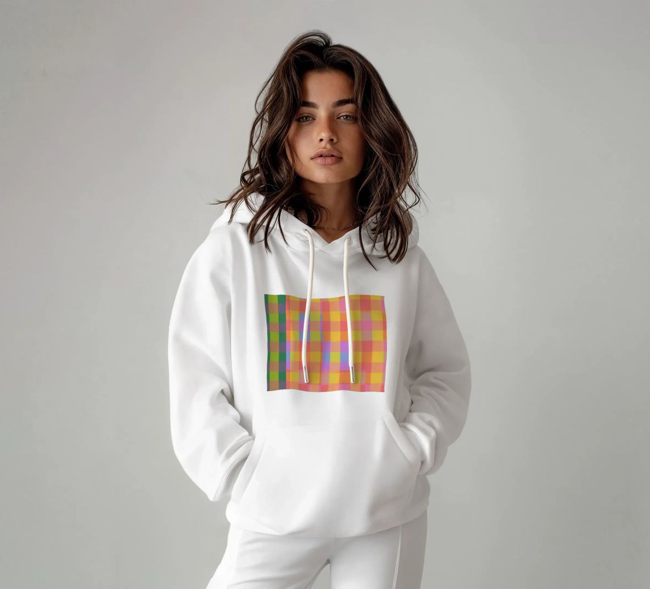 Rainbow criss-cross felpa con cappuccio da GigiRosado