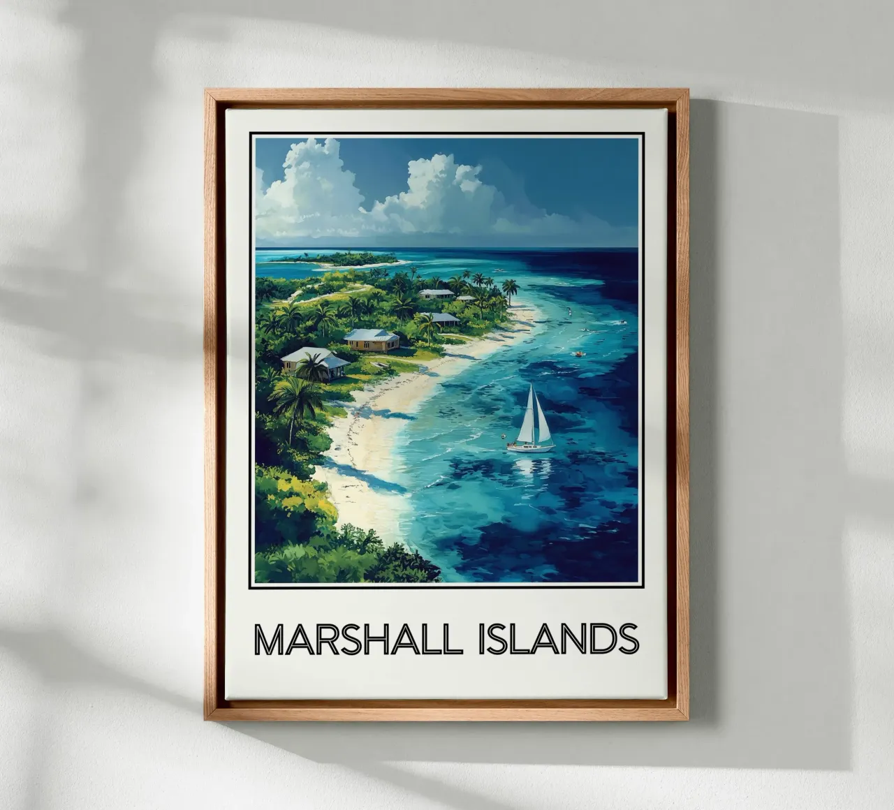 Isole Marshall tela con Cornice a cassetta da Frame the World