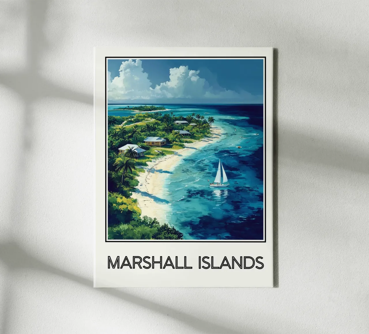 Isole Marshall tela con Cornice a cassetta da Frame the World