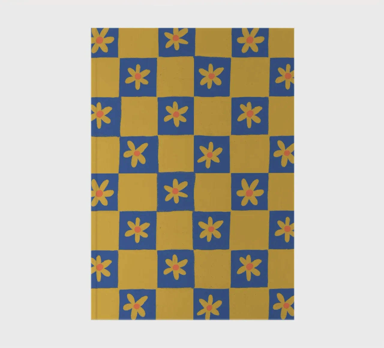 Floral checkerboard notebook by GigiRosado