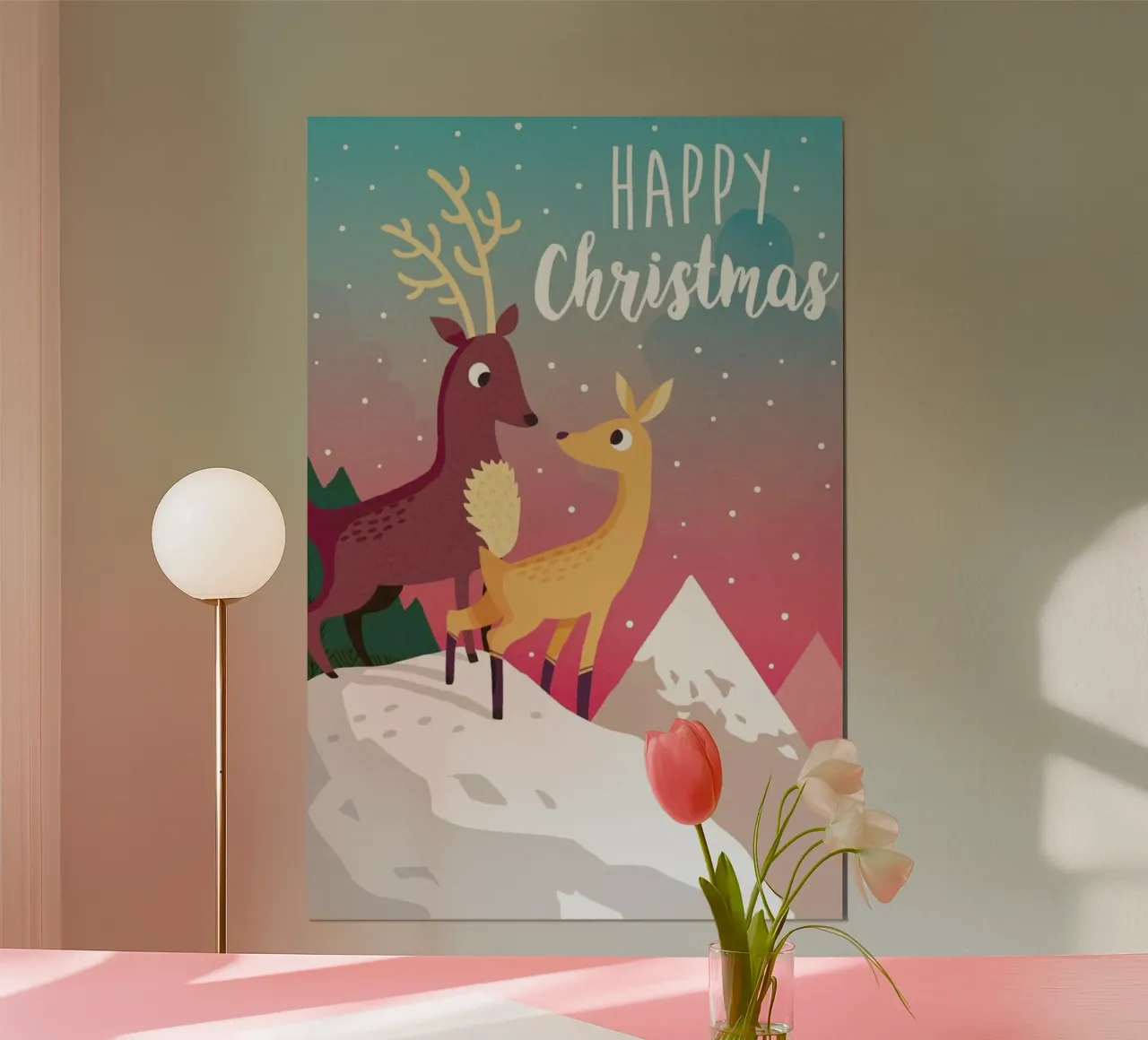 Winter Mountain poster con telaio in plastica da DinoMike