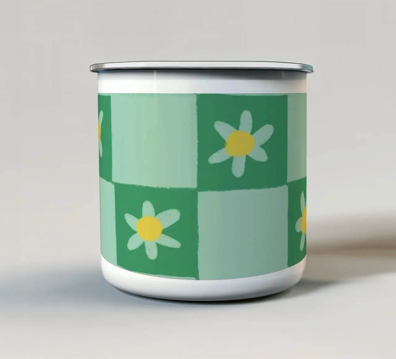 Floral checkerboard II tazza in smalto da GigiRosado