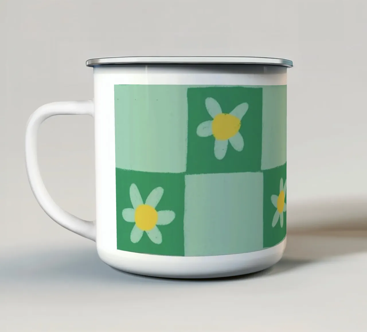 Floral checkerboard II tazza in smalto da GigiRosado