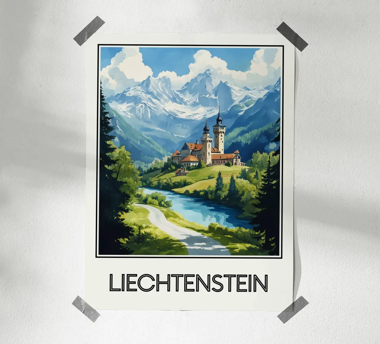 Affiche Liechtenstein carta hahnemühle da Frame the World