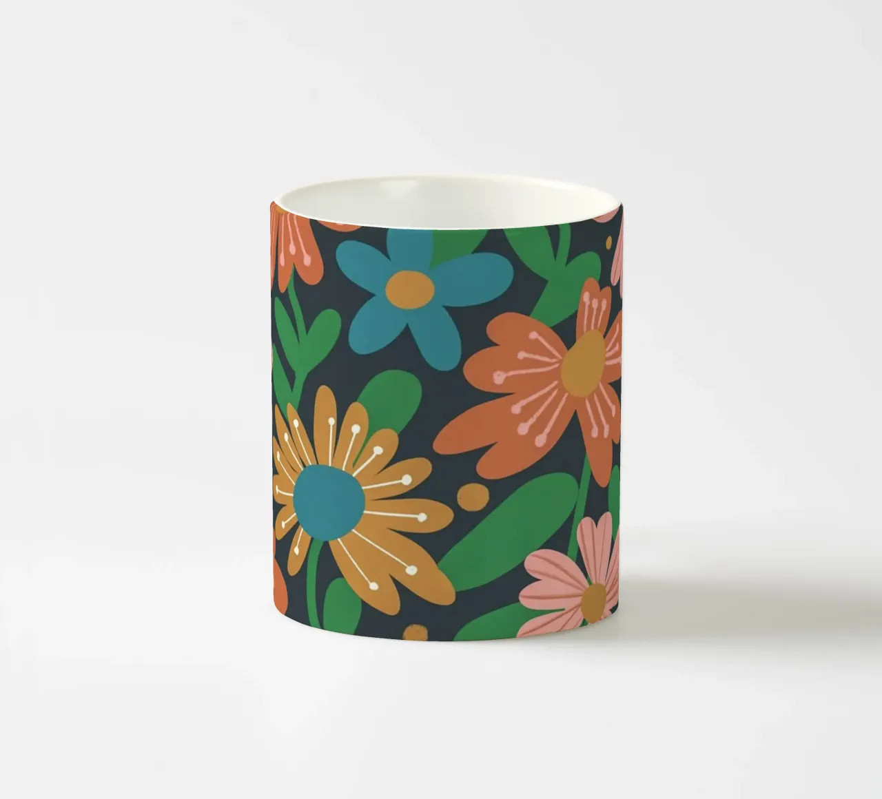 Retro floral ceramic mug by GigiRosado