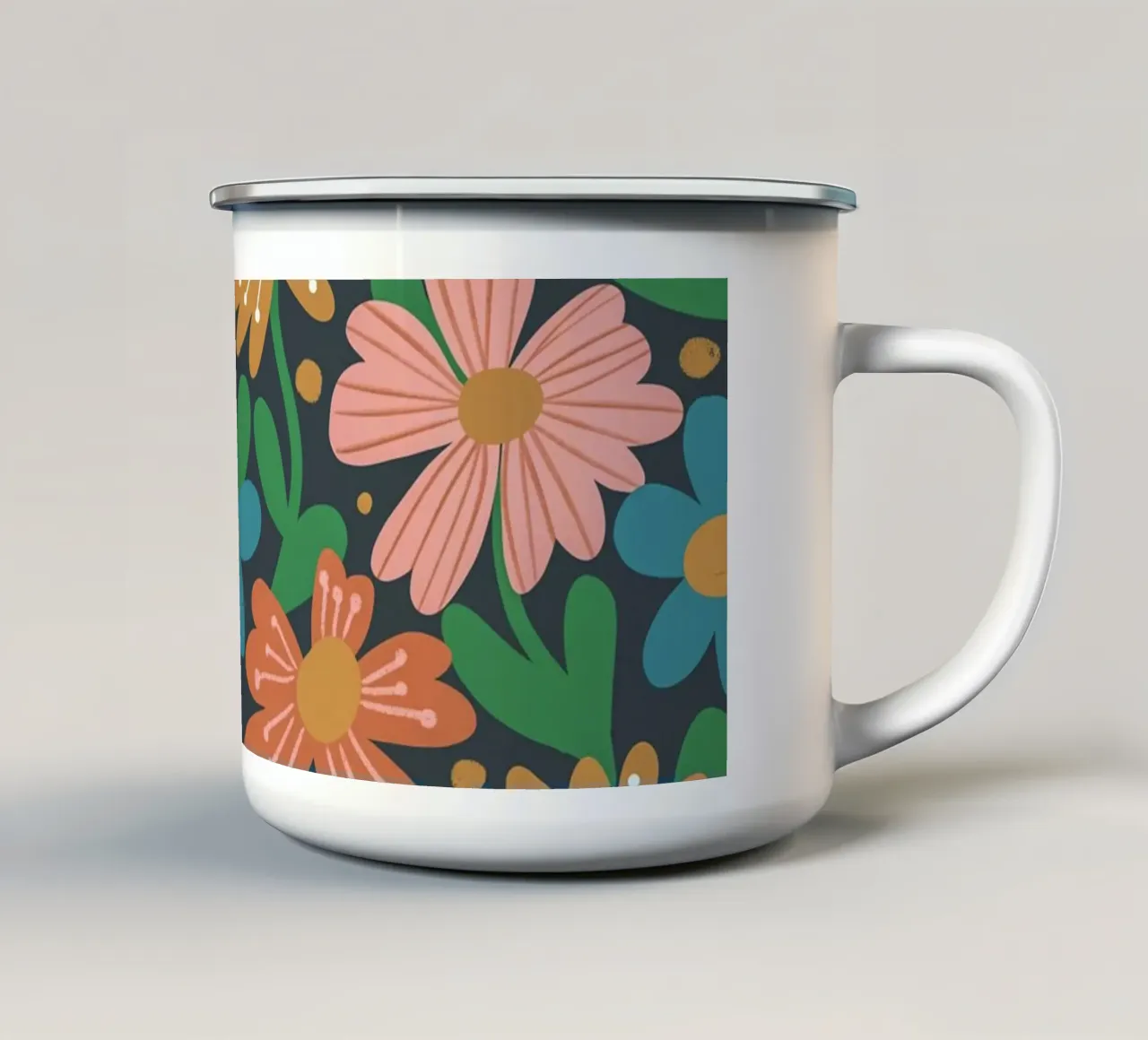 Retro floral tazza in smalto da GigiRosado