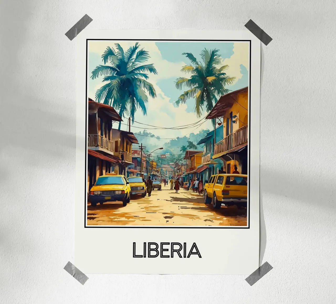 Liberia poster con telaio in plastica da Frame the World