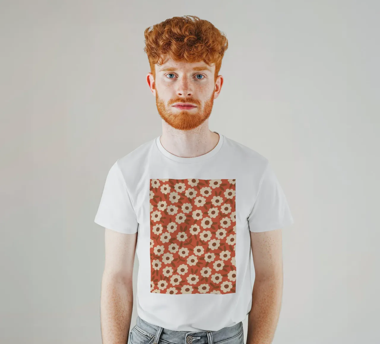 Red floral t-shirt by GigiRosado