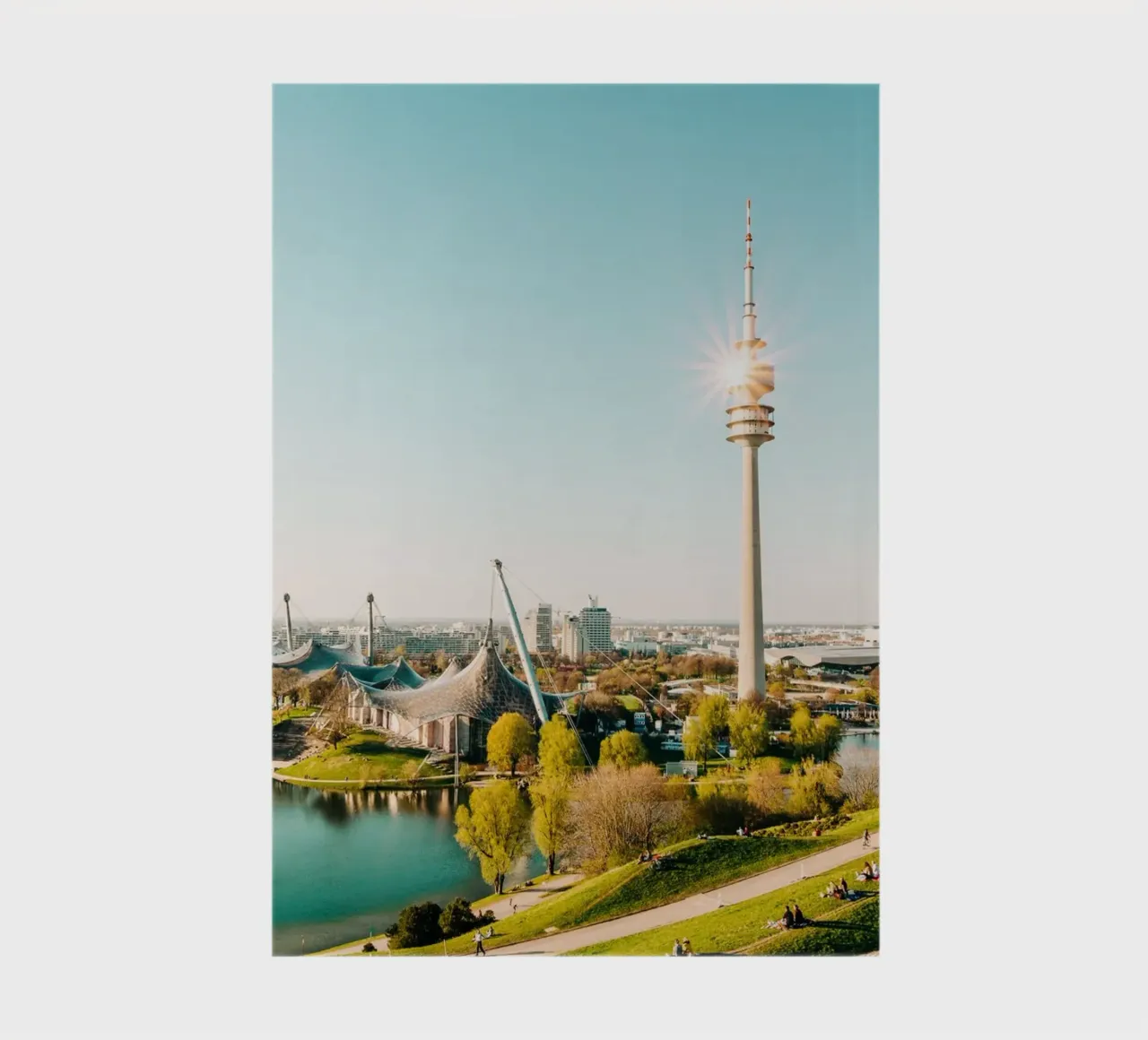 Munich Olympic Park with television tower notebook by Bold and Retro