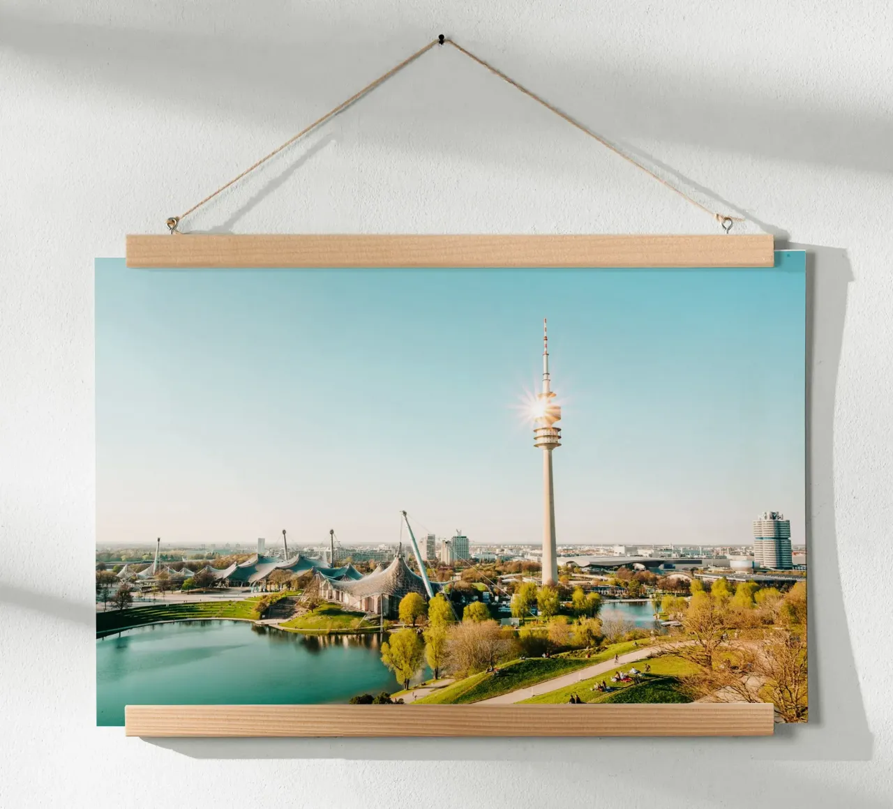 Olympiapark München mit Fernsehturm Poster von Bold and Retro