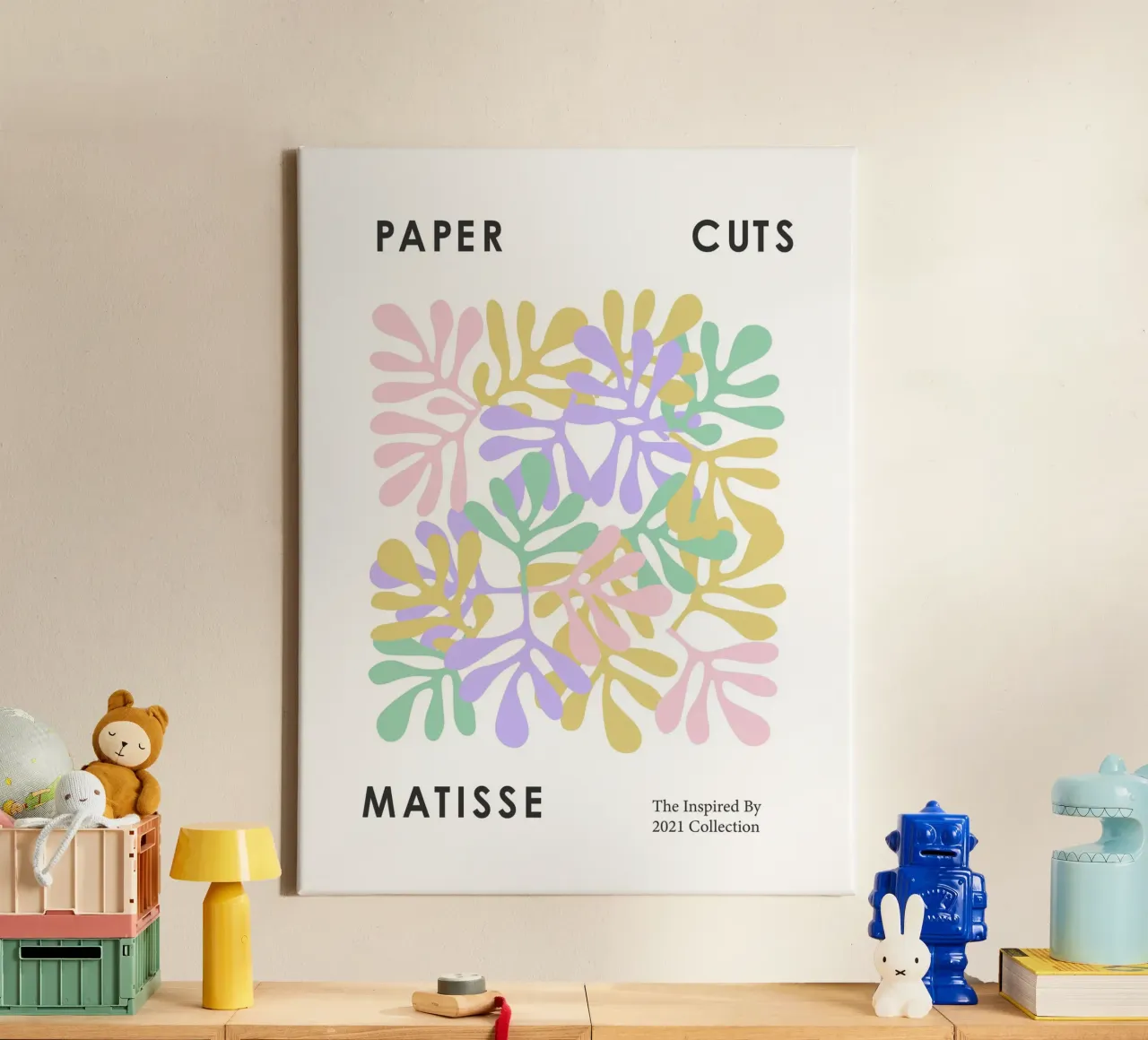 Henri Matisse, Ritagli di carta Forme di Matisse Poster tela con Cornice a cassetta da Peaches Art Prints