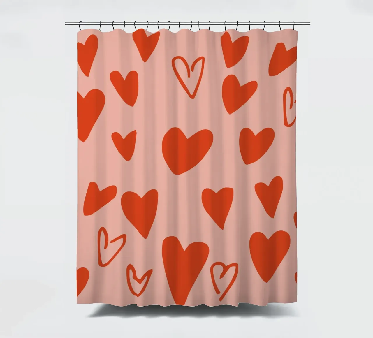 Sweetheart Scatter - Verspielte Retro-Liebe Rosa Duschvorhang von susanacosta