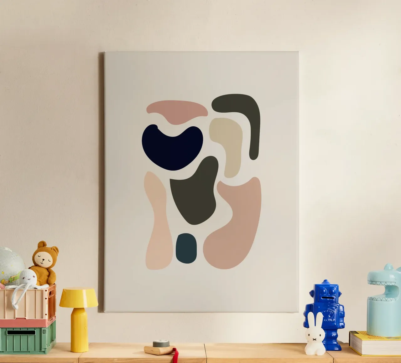 Studio della forma in stile Matisse Organico tela con Cornice a cassetta da Peaches Art Prints