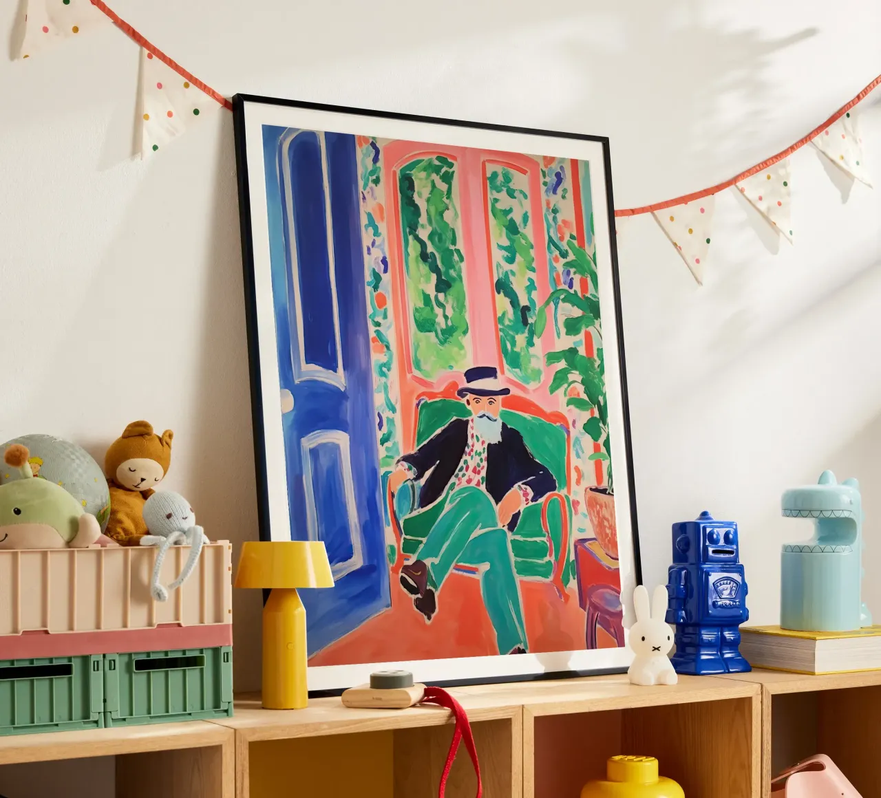 Quadro di Matisse seduto su una sedia - Ritratto d'artista poster da Peaches Art Prints