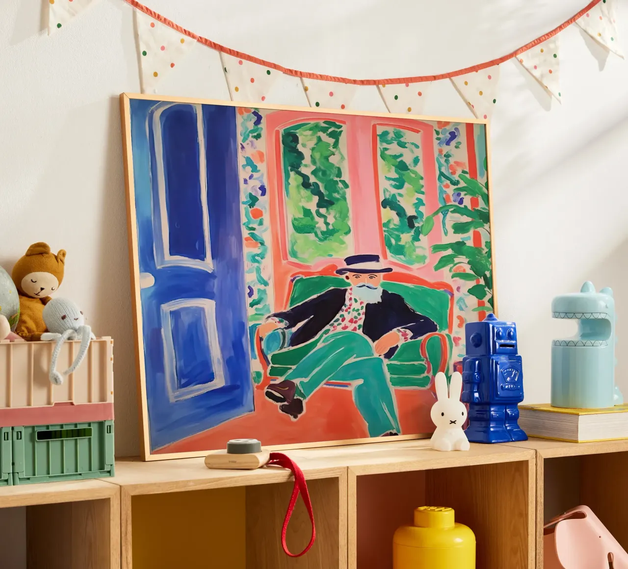 Quadro di Matisse seduto su una sedia - Ritratto d'artista poster da Peaches Art Prints