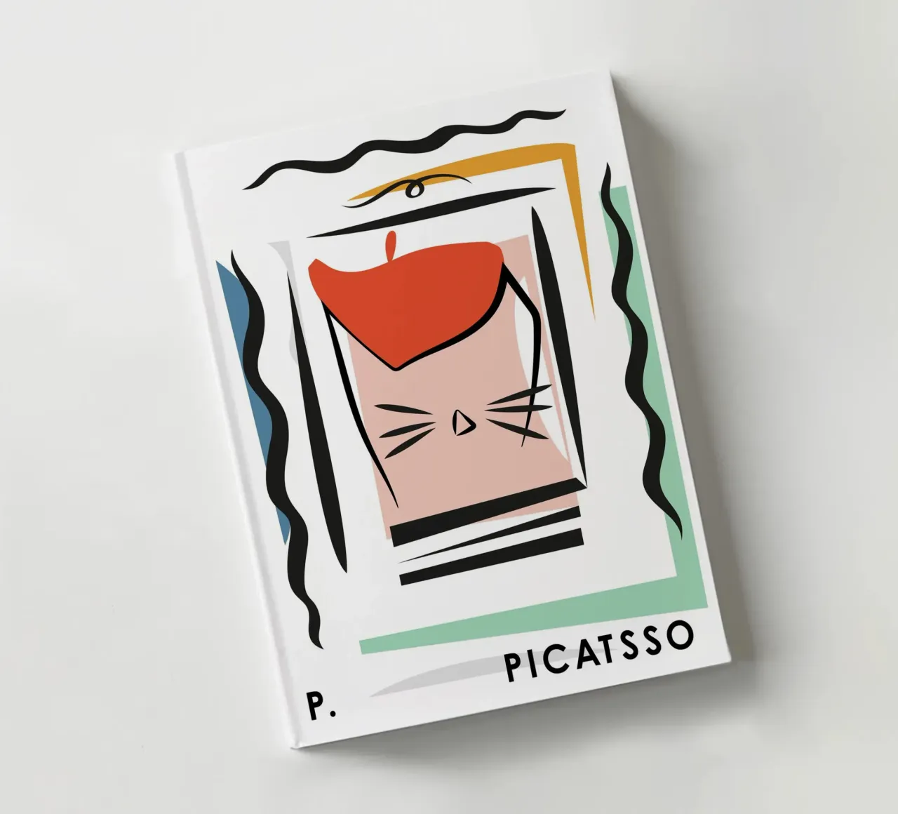 Katzenkunst, Picasso Picatsso, Abstrakt Notizbuch von Peaches Art Prints