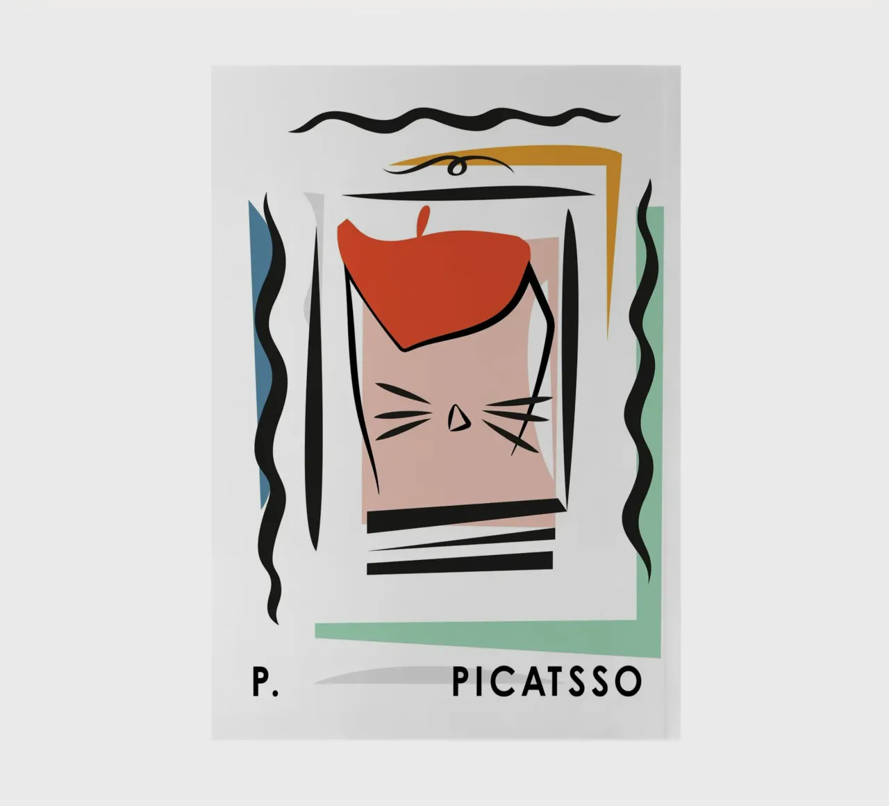Art du chat, Picasso Picatsso, Abstrait carnet de notes de Peaches Art Prints