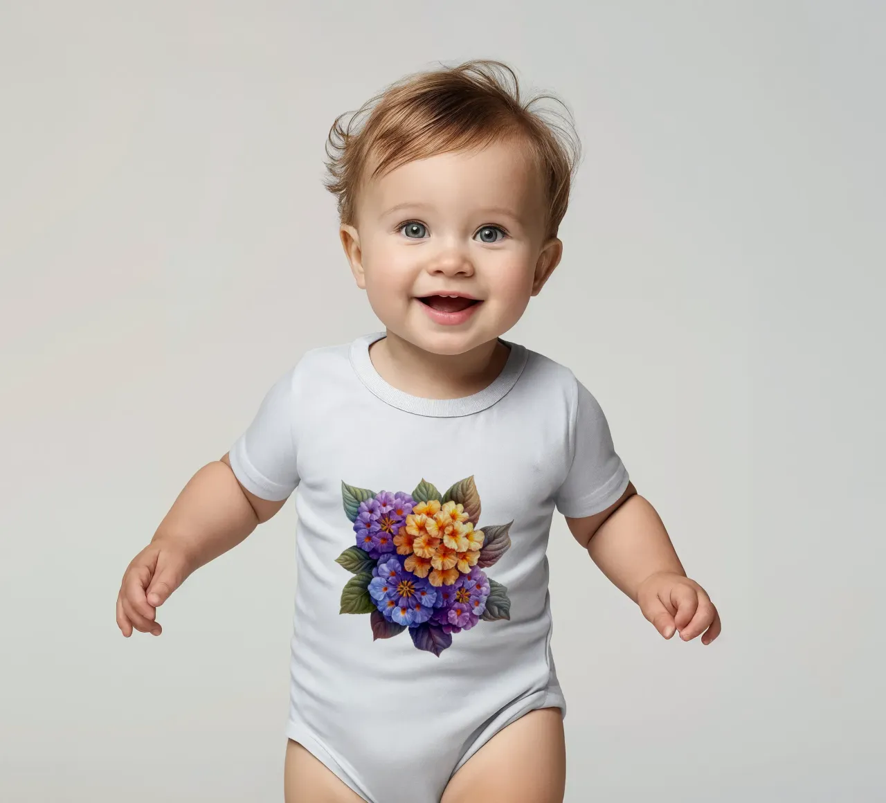 Fiore di lantana 2 body neonato maniche corte da Bold Blooms