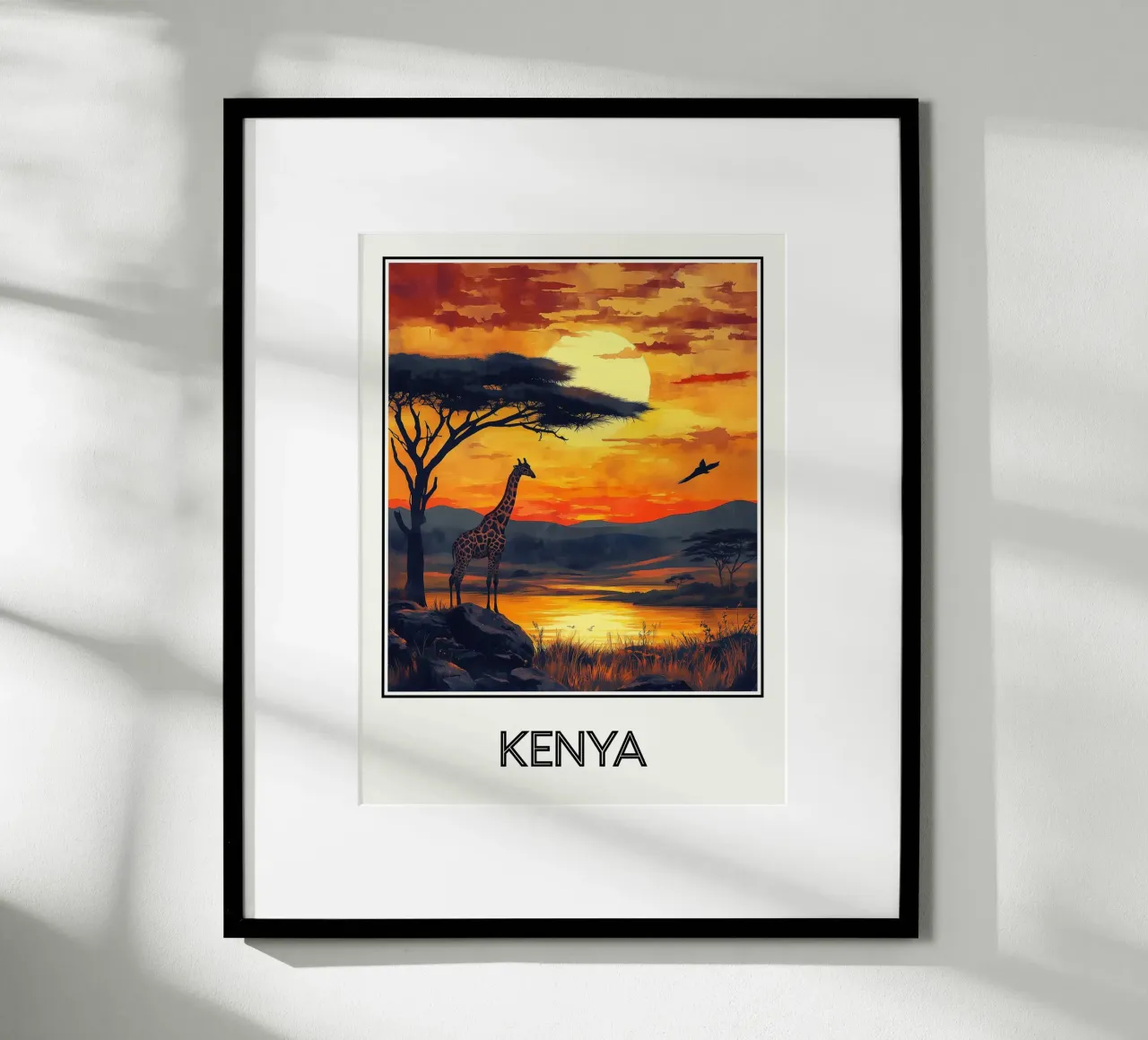 Kenya poster con telaio in legno da Frame the World