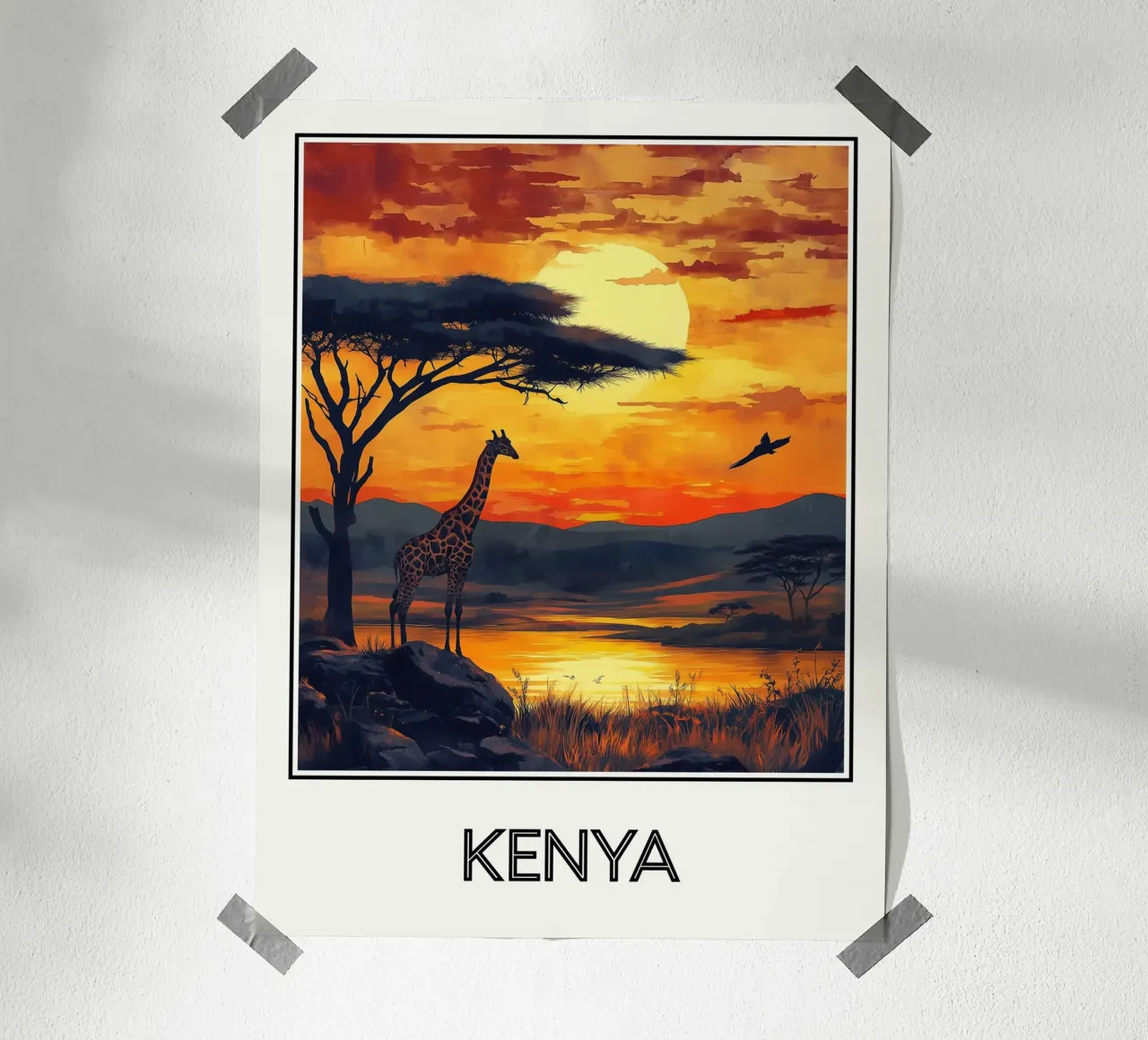 Kenya poster con telaio in legno da Frame the World