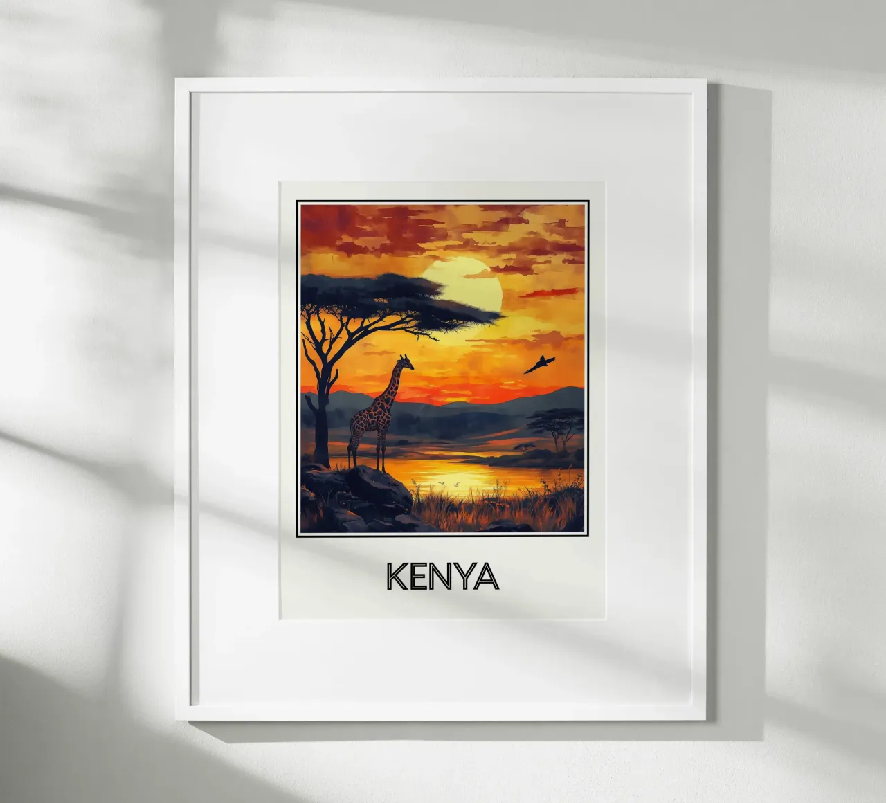 Kenya poster con telaio in legno da Frame the World