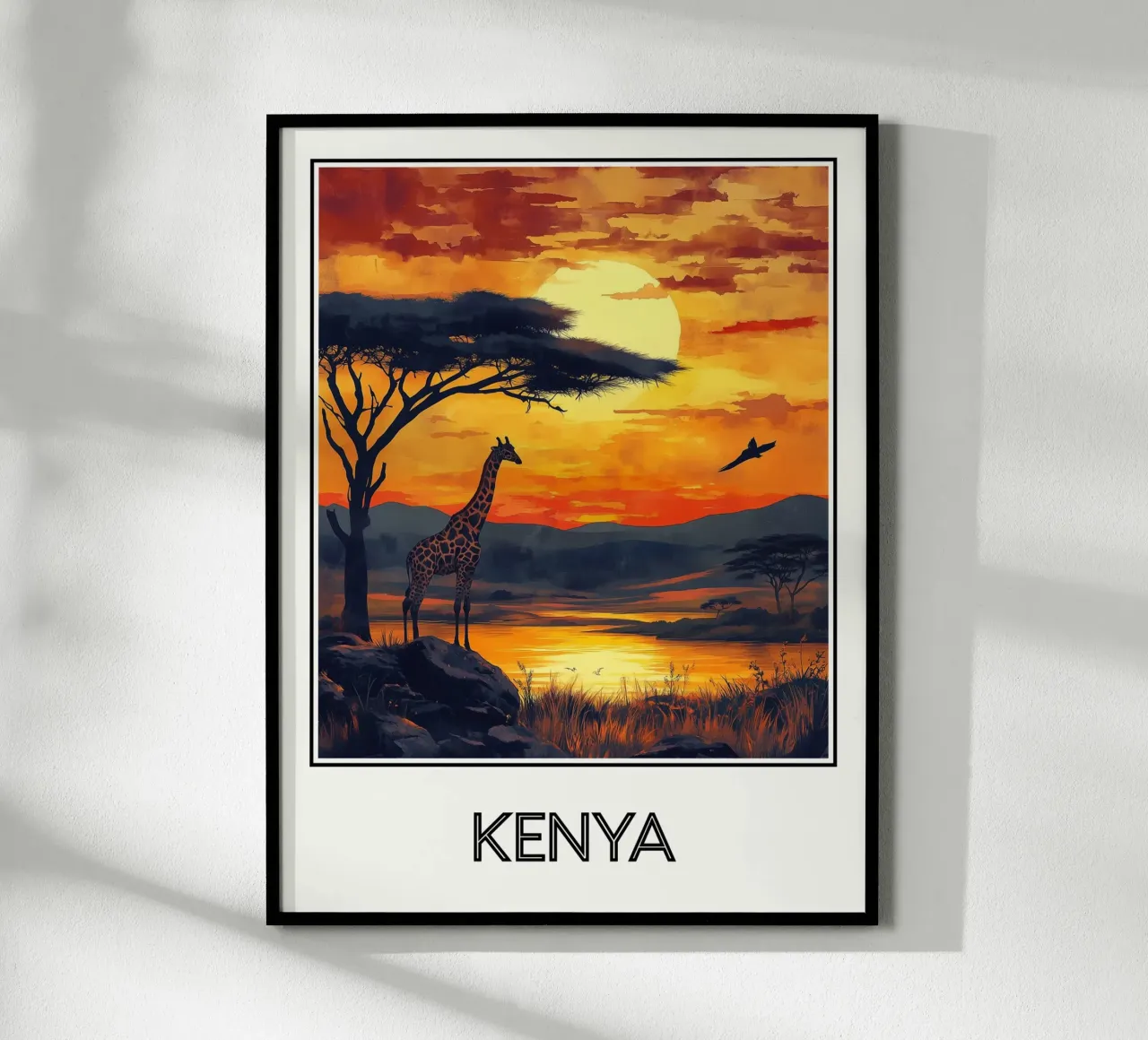 Kenya poster con telaio in legno da Frame the World