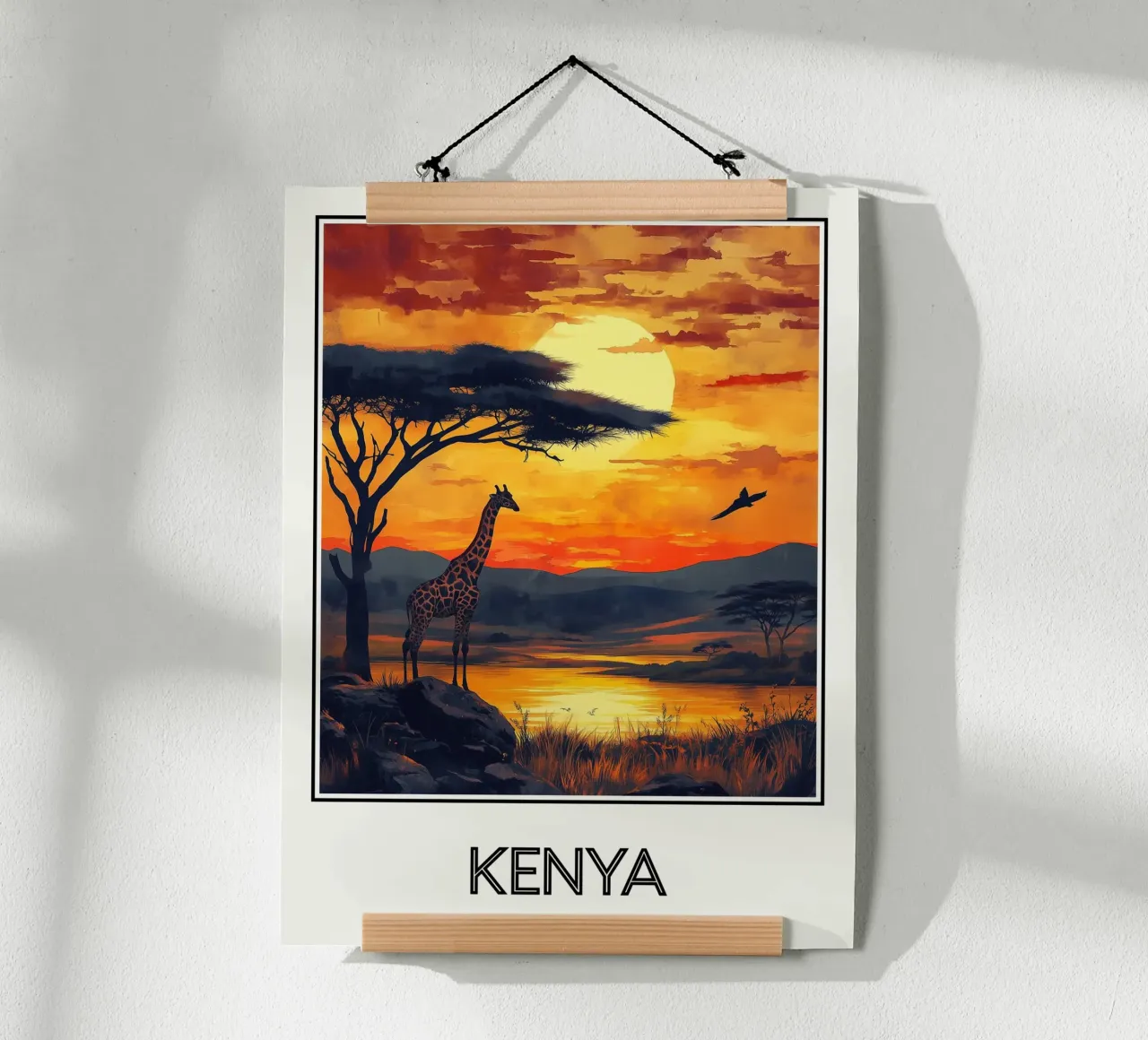 Kenya poster con telaio in legno da Frame the World
