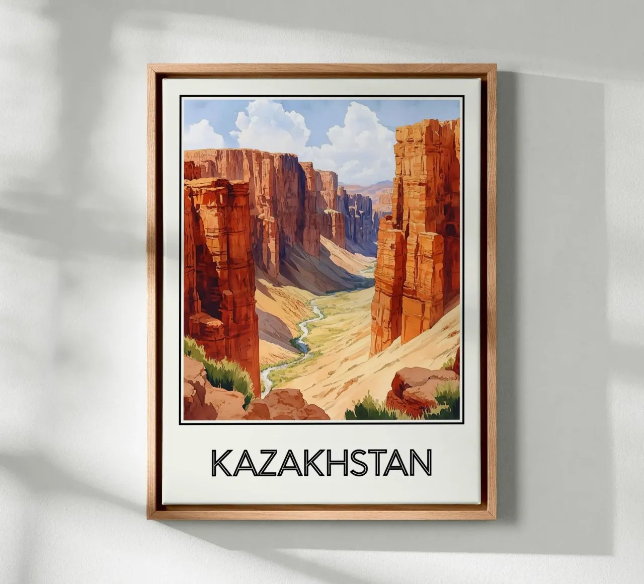 Kazachstan canvas met Baklijst van Frame the World