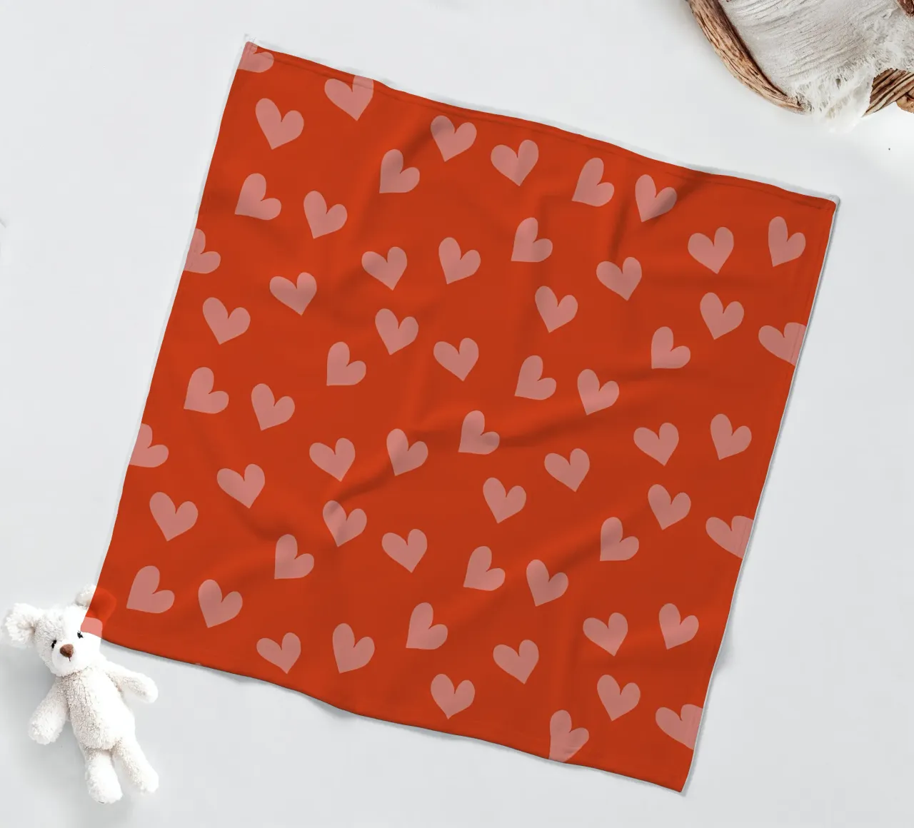 Coriandoli d'amore retrò - Cuore rosso moderno di metà secolo coperta in pile da susanacosta