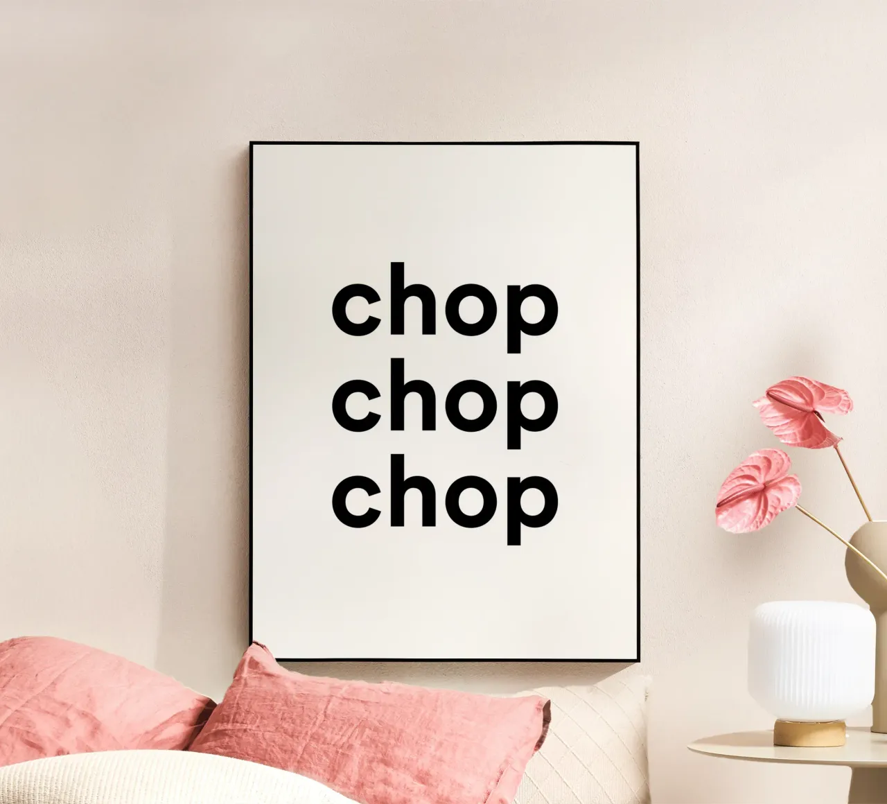 Chop Chop Chop, Tipografia in cucina plexiglass da Peaches Art Prints