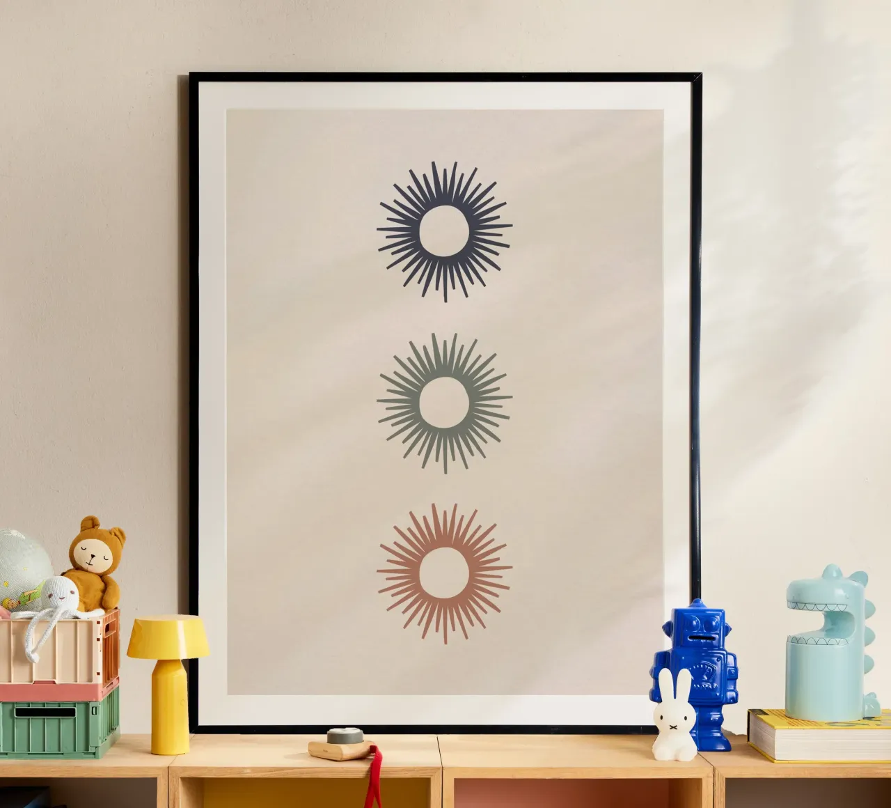 Triplo sole Boho Minimal, Boho carta hahnemühle da Peaches Art Prints