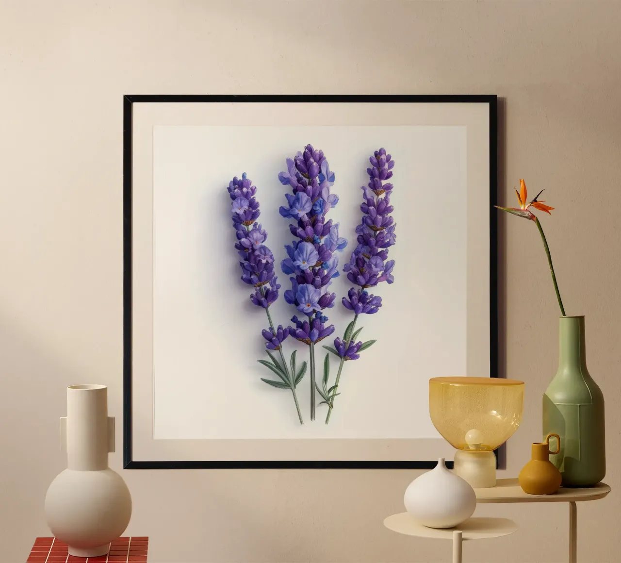 Fiore di lavanda 1 poster con telaio in alluminio da Bold Blooms