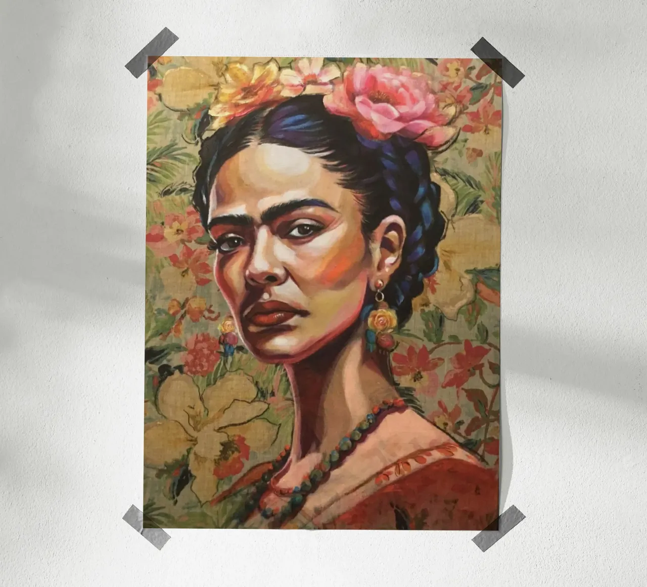 Frida Khalo 3 poster con telaio in alluminio da HelenBarenton