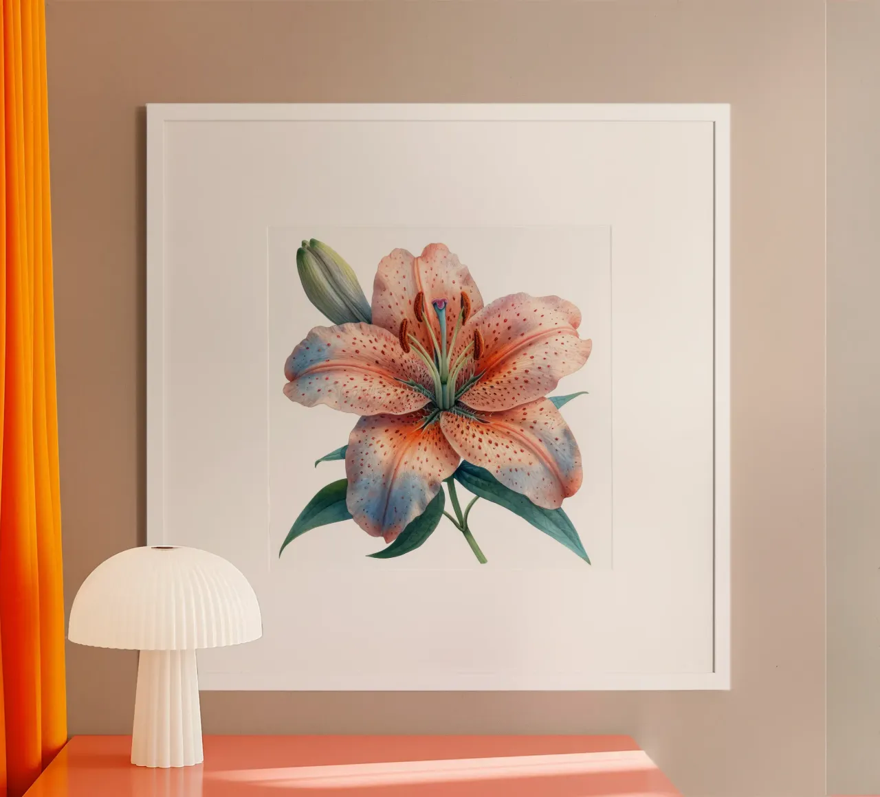 Fiore di giglio 2 poster con telaio in legno da Bold Blooms