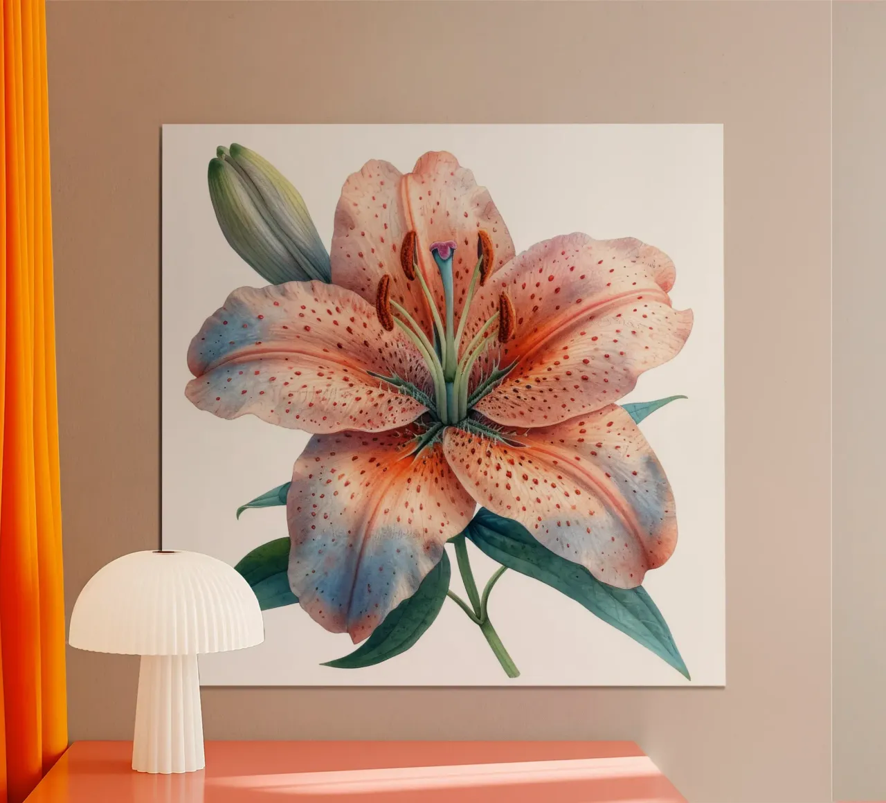 Fiore di giglio 2 poster con telaio in legno da Bold Blooms