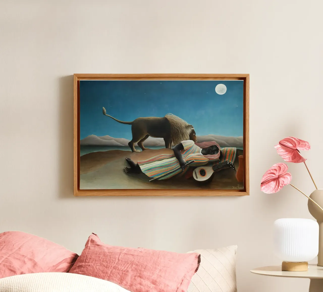 Henri Rousseau - La zingara addormentata tela con Cornice a cassetta da Timeless Artworks