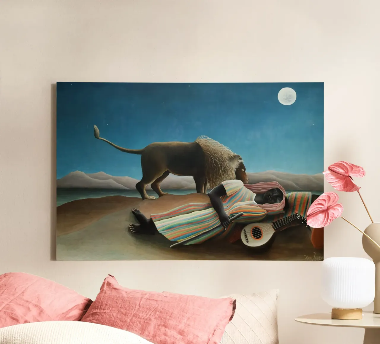 Henri Rousseau - La zingara addormentata tela con Cornice a cassetta da Timeless Artworks